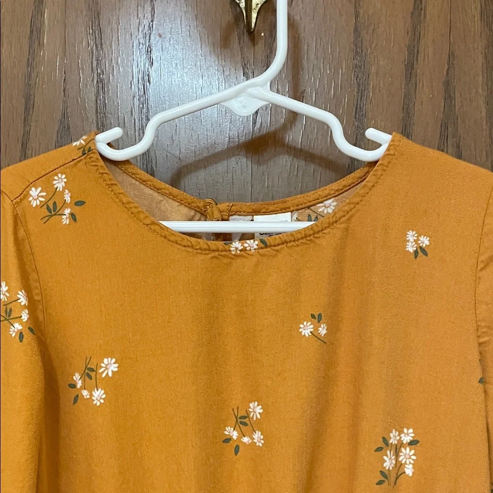 OshKosh B'gosh UEC Girls Size 8 Floral Tiered Dress in Vibrant Orange